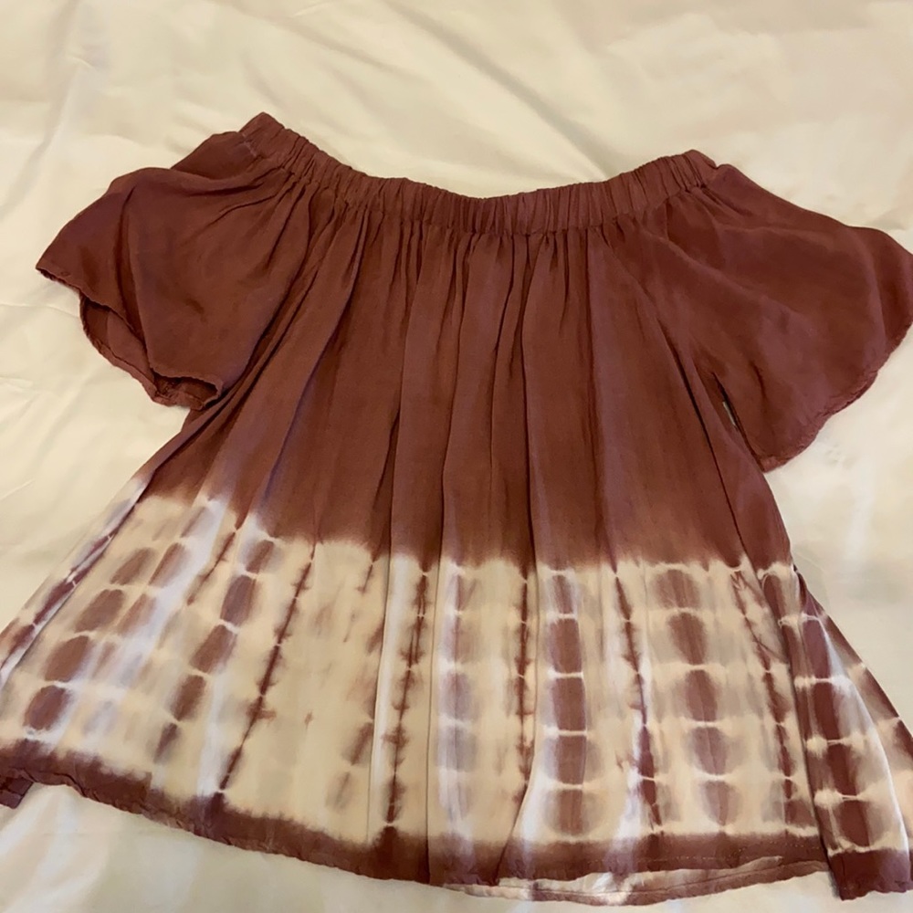 Dusty Rose/Ombré Off The Shoulder Top